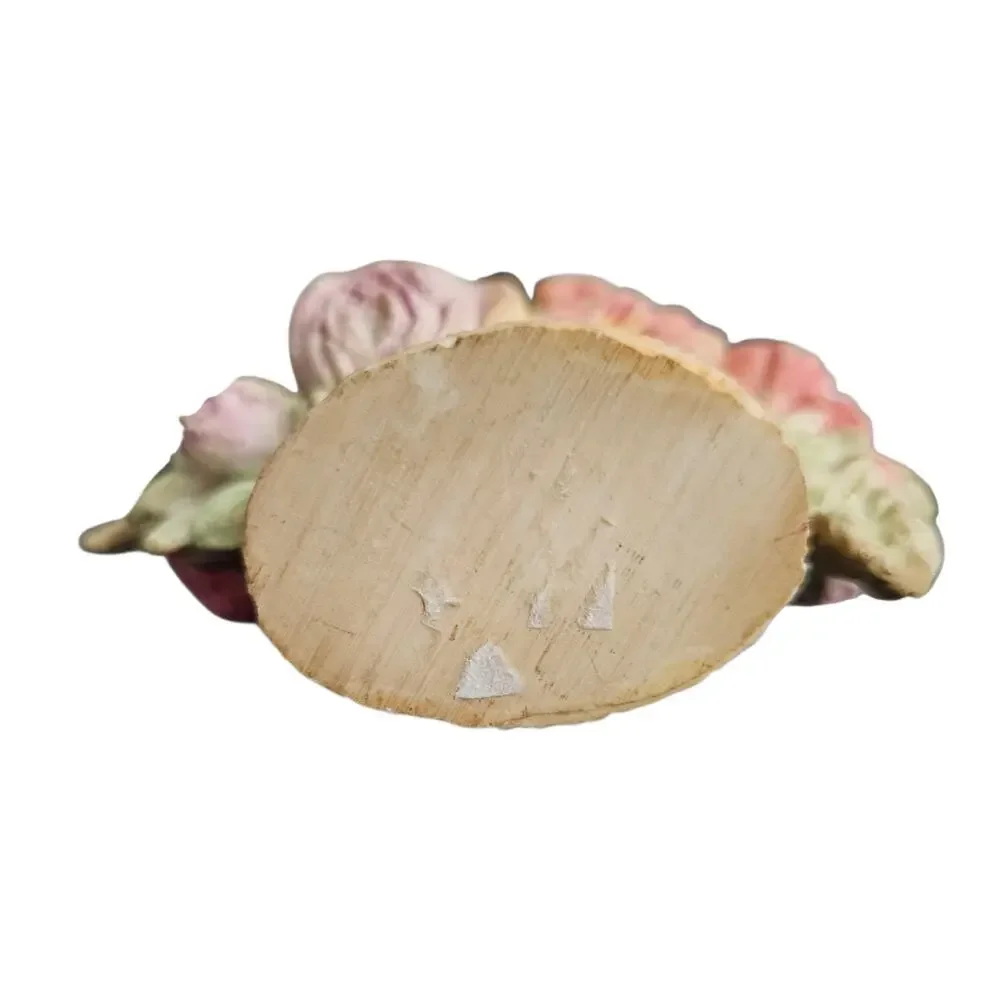 Set of 4 Floral Basket Christmas Ornaments Roses Pastel Victorian Style